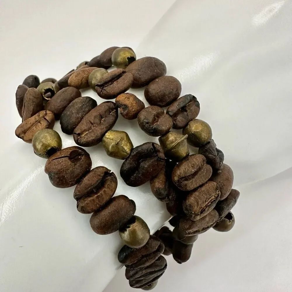 coffee bean multi strand bracelet